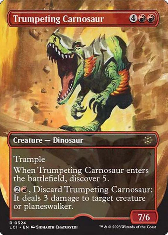 Trumpeting Carnosaur (Borderless) (Foil)